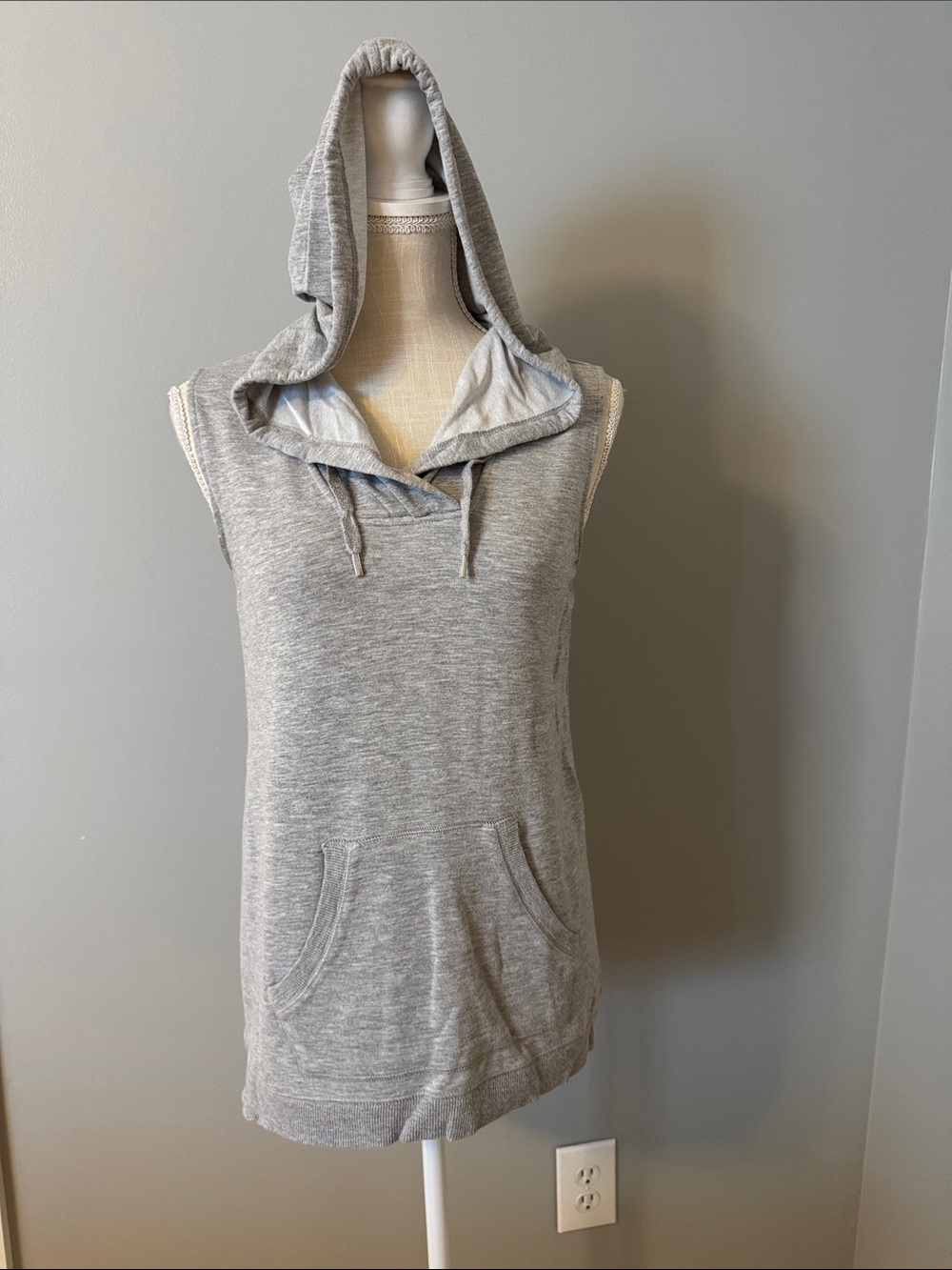 Workshop Republic Clothing Gray Sleeveless Hooded Tunic